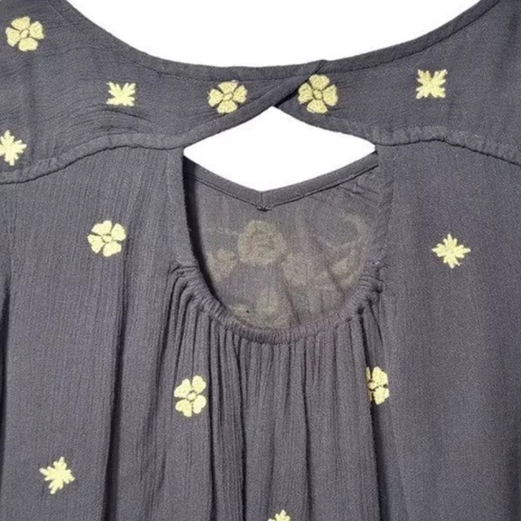 Soft Surroundings boho embroidered dark grey and cream tunic - Picture 6 of 6